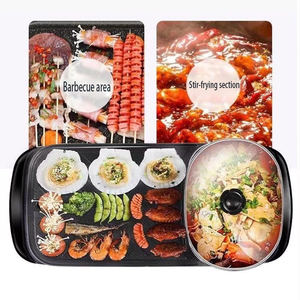 110v multi-fonctionnel shabu-rôtir un pot ménage shabu-<span class=keywords><strong>cuisson</strong></span> pot à double usage barbecue <span class=keywords><strong>plaque</strong></span> marmite électrique - Product Image 3