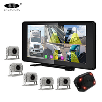 Cámara de Coche Inteligente y Portátil 1080P 5CH con Doble Lente, Pantalla IPS, Cobertura de 150°, Detección de Punto Ciego, Visión Nocturna y Grabación en Bucle