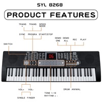 61 Key Electronic Piano Keyboard Musical Instrument Toys for Kids with Multi Function Music Learning Educational Gift