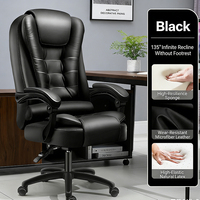 Chaise de bureau de direction en cuir PU avec mousse haute élasticité, base en nylon et roulettes – Mobilier de bureau pour entreprise