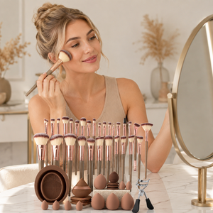 Juego Profesional de 24 Brochas de Maquillaje con Esponja de Belleza, Kit de Brochas Cosméticas para Rostro, Ojos, Base y Polvo, OEM Pri - Product Image 1