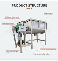 Mélangeur à ruban en U industriel pour poudre de protéines, café, farine, assaisonnements et mélange de poudres sèches