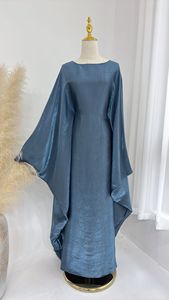 Vestido Abaya Maxi de Satén Hafizah con Mangas Murciélago para Mujeres Musulmanas, Moda Islámica Modesta de Dubái - Product Image 5
