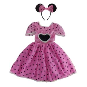 Vestido de lentejuelas Rosa personalizado para el Día de los niños, vestido de malla de <span class=keywords><strong>Minnie</strong></span> para niña, falda de tul de princesa encantadora - Product Image 4