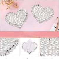 Patchs brodés en sequins et perles de 3,5*4 cm, autocollants en forme de cœur et de nœud pour vêtements, vente en gros