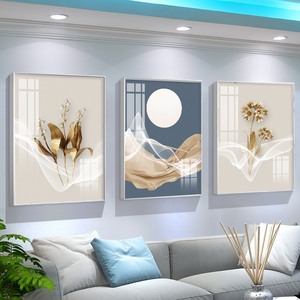 Simple fond décoration murale peinture salon abstrait suspendu peinture lumière luxe cristal porcelaine diamant murale - Product Image 3
