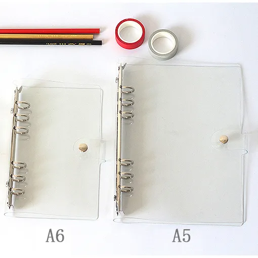 Hot Sales Product Transparent PVC Customized Size Notebook Cover School Use Diary Cover Loose-leaf Binder Dairy Notebook Cover