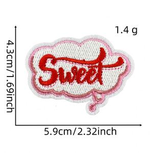 Iron on Embroidery Colorful Englise Words Nice Yes Oops Patch for Kids Clothes Hat Decoration Gift - Product Image 3