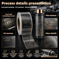 Impression d'étiquettes personnalisées pour emballages cosmétiques, feuille d'argent et d'or, étiquette complète pour soins de la peau, écologique, anti-ultraviolet, estampage à chaud