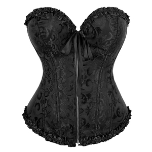 Corsets et Bustiers Sexy pour Femmes – Noir, Blanc, Rose, Bleu, Marron – <span class=keywords><strong>Crochet</strong></span>és, Zippés, Style Vintage, Corselet Overbust Écologique - Product Image 2