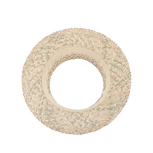 Phụ nữ và trẻ em làm bằng tay Hawaii cỏ biển tự nhiên Cỏ bulrush rơm mở dệt Puka vành ngắn không có mũ bãi biển hàng đầu - Product Image 3