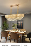 Lámpara colgante Iluminación de diseño largo Lámpara colgante de araña decorativa Led para mesa de comedor