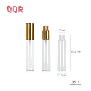 Botellas de Vidrio Cilíndricas Transparentes Marrones de Lujo de 30 ml para Perfume y Aceite Esencial, Botellas de Vidrio Roll-on con Tapas Pulverizadoras - Product Image 5