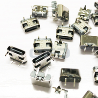 8.95mm 2Pin 3A Bend Plug Type-C Connecteur USB PCB Mount Type-C USB Femelle Socket Connecteur 2Pin Type-C Connecteur