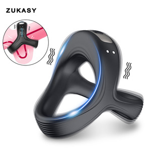 Anillo vibrador para pene de fábrica de <span class=keywords><strong>AliExpress</strong></span> para hombre, Juguetes sexuales para retrasar la eyaculación para hombres, anillos para parejas, juguetes para Adultos 18 - Product Image 1