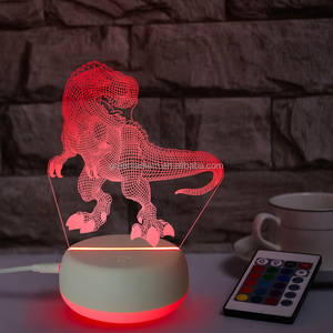 Wholesale Animal 3D Night Light Creative Electric Illusion 3d <strong>Lamp</strong> LED 7 Color Changing USB <strong>Touch</strong> Desk <strong>Lamp</strong> for Kid Gift - Product Image 3