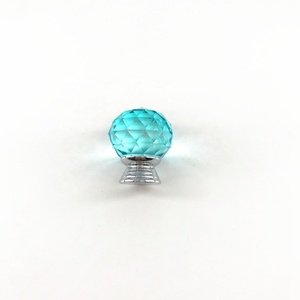 핸들 및 손잡이 중국 당겨 핸들 CX711 중국 판매 장식 하늘 파란색 크리스탈 캐비닛 도어 핸들 손잡이 저렴한 유리 손잡이 - Product Image 4