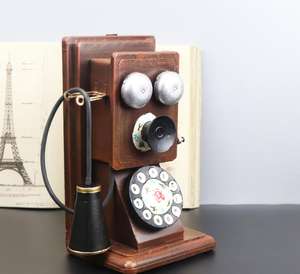 Téléphone vintage pour la décoration de bureau, artisanat fait main, cadeaux en métal fer, rétro - Product Image 5