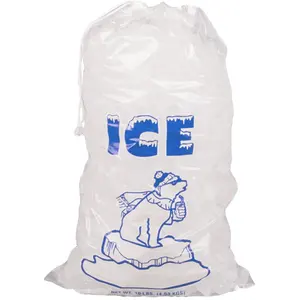 8lb pe Kordel zug Einweg-Eis beutel 10 lb mit Baumwoll seil und individuellem Logo gedruckt