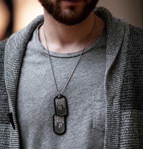 ป้ายห้อยคอสุนัขแบบ<span class=keywords><strong>ทหาร</strong></span> สแตนเลส ซิลิโคน สลักชื่อ โลโก้ ตามสั่ง ขายส่ง - Product Image 6