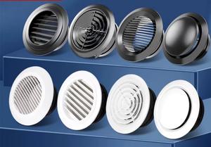 Cubierta de difusor de aire de sofito circular de plástico blanco y negro Ventilación de aire redonda ajustable montada en el techo barata para sistema Hvac - Product Image 5