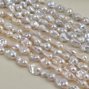 ไข่มุกน้ำจืดธรรมชาติ ยาว 40 ซม. สำหรับงาน DIY รูปทรงหางปลา ขนาดใหญ่ สีสันสดใส ประกายเงางาม รูปทรงไม่สม่ำเสมอ ไข่มุกแบบร้อยเส้น - Product Image 4