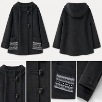 Manteau en laine vintage avec capuche pour femme, nouvelle collection hiver 2026