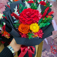 Bouquet de fleurs préservées, longue durée, 3-5 ans, fleurs réelles éternelles, boîte cadeau, cadeaux pour la fête des mères, la Saint-Valentin, la remise des diplômes, Noël