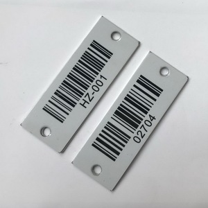 Custom Metal Barcode Label Stainless Steel Bar Code Aluminium Asset Tag Laser Engraved Serial Number Metal Logo Sticker Tag