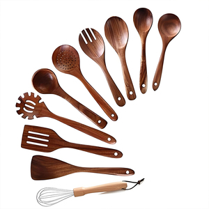 Belles cuillères <span class=keywords><strong>en</strong></span> bois cuisine <span class=keywords><strong>ustensiles</strong></span> de cuisine antiadhésifs ensemble de spatule <span class=keywords><strong>en</strong></span> <span class=keywords><strong>bambou</strong></span> long naturel - Product Image 6