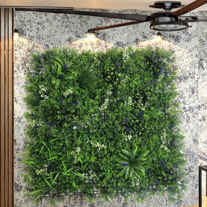 Pannello di bosso artificiale parete verde verticale recinzione esterna foglia artificiale erba mista recinzione muro di nozze Hotel decorazione per la casa - Product Image 5