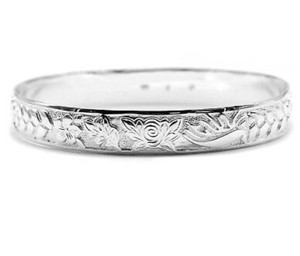 Customized 18k Rose Gold Plated Bamboo Hawaiian Style <strong>Engraving</strong> <strong>Bangle</strong> for Women - Product Image 3