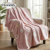 Selimut Hoomly Baru yang Modis, Ramah Kulit, Desain Bunga, Lembut, dan Mengembang untuk Kursi, Jendela, Tempat Tidur, dan Sofa Kecil