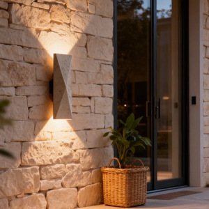 Applique murale extérieure en travertin naturel L-6001 3000K, éclairage bidirectionnel pour villa, jardin, terrasse - Product Image 4