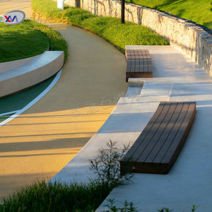 Nuevos Materiales de Construcción de Piedra, Banco de Cemento Imitación Piedra, Combinación de Hormigón Prefabricado y Madera, Asientos para Patio Exterior - Product Image 3