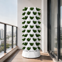 Système de jardinage vertical aéroponique et hydroponique à 10 niveaux avec pompe à eau et éponge de culture pour la laitue, le chou frisé et les herbes fraîches