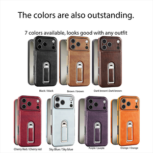 เคสโทรศัพท์หนัง PU แม่เหล็กแบบใหม่สำหรับ iPhone 18 13 14 15 16 17 Pro Max พร้อม 360 °   ฝาครอบกันกระแทกแบบสายรัดข้อมือแบบซ่อนได้ - Product Image 2