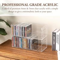 Support de CD en acrylique transparent personnalisé, présentoir pour DVD/CD, boîte de rangement pour CD et support de présentation pour disques vinyles
