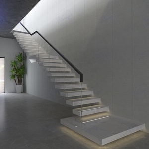 Escalón <span class=keywords><strong>de</strong></span> madera para interiores, escalones <span class=keywords><strong>de</strong></span> madera <span class=keywords><strong>de</strong></span> roble, canalización, iluminación LED, mármol - Product Image 3