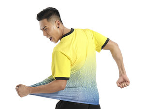Vente en gros <span class=keywords><strong>pas</strong></span> <span class=keywords><strong>cher</strong></span> chemise de sport en polyester chemise de <span class=keywords><strong>badminton</strong></span> haut pour hommes et femmes séchage rapide respirant vêtements de tennis t-<span class=keywords><strong>shirt</strong></span> de course - Product Image 6