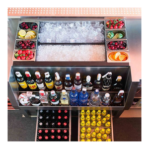Station de bar à cocktails en acier inoxydable commercial, comptoir de travail personnalisé pour <span class=keywords><strong>barman</strong></span>, équipement de bar pour restaurant et hôtel - Product Image 3