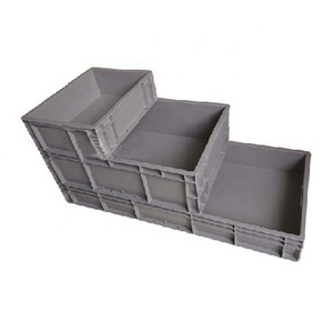 Stackable storage bin logistic tote turnover box with lid plastic home storage crate for storage
