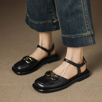 Nouvelles sandales plates d'été pour femmes, sandales à bout ouvert, sandales plates de luxe pour le travail, chaussures de créateur très vendues
