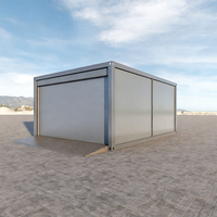 Maison conteneur modulaire préfabriquée et démontable pour hôtel, entrepôt, ou usage résidentiel compact, au design moderne