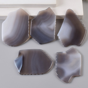 Tabla de Gua Sha de Forma Irregular a <span class=keywords><strong>Precio</strong></span> de Fábrica, Placa de Masaje de Ágata Gris para Belleza Facial y Salud - Product Image 3
