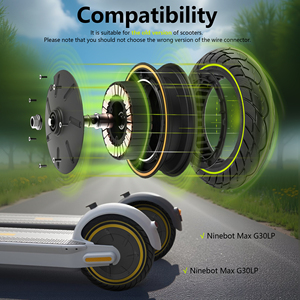 Neumático de 10 pulgadas para patinete eléctrico 350/500W Rueda trasera Motor de cubo sin escobillas con neumático inflable MAX <span class=keywords><strong>G30</strong></span> Neumático de motor de patinete sólido - Product Image 3