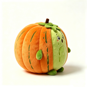 Coussin en peluche citrouille orange personnalisable pour la décoration d'automne, peluche citrouille à thème alimentaire pour enfants pour Halloween - Product Image 4