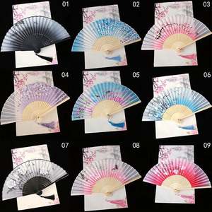 พัดพับผ้าไหมสไตล์วินเทจ ลายจีน งานฝีมือ ของขวัญ ของตกแต่งบ้าน พัดเต้นรำ - Product Image 4