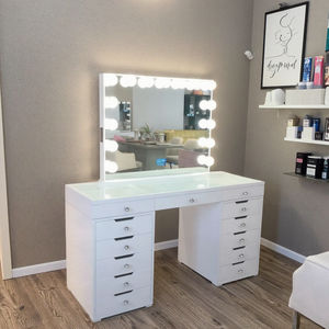 חם מכירת הלבשה מינימליסטית מודרנית שולחן הוביל אורות סלון יופי סלון חדר שינה דלי ארון משולב איפור להתאמה אישית - Product Image 4