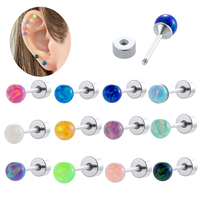Maina Lollipop Style Round Zircon Ear Lip Stud Hypoallergenic Cartilage Labret Piercing Jewelry Flat Back Tragus Helix Earrings